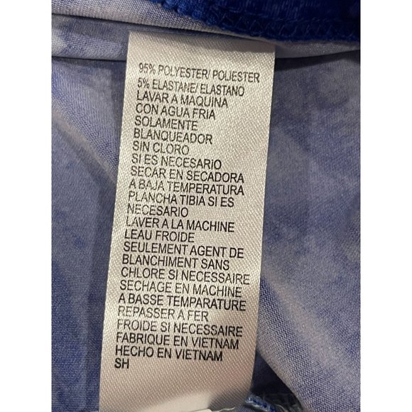 Tahari Womens Tie Dye Tank Top Pleated Neck 7289M480 Sleeveless Blue White SZ S - Picture 7 of 7